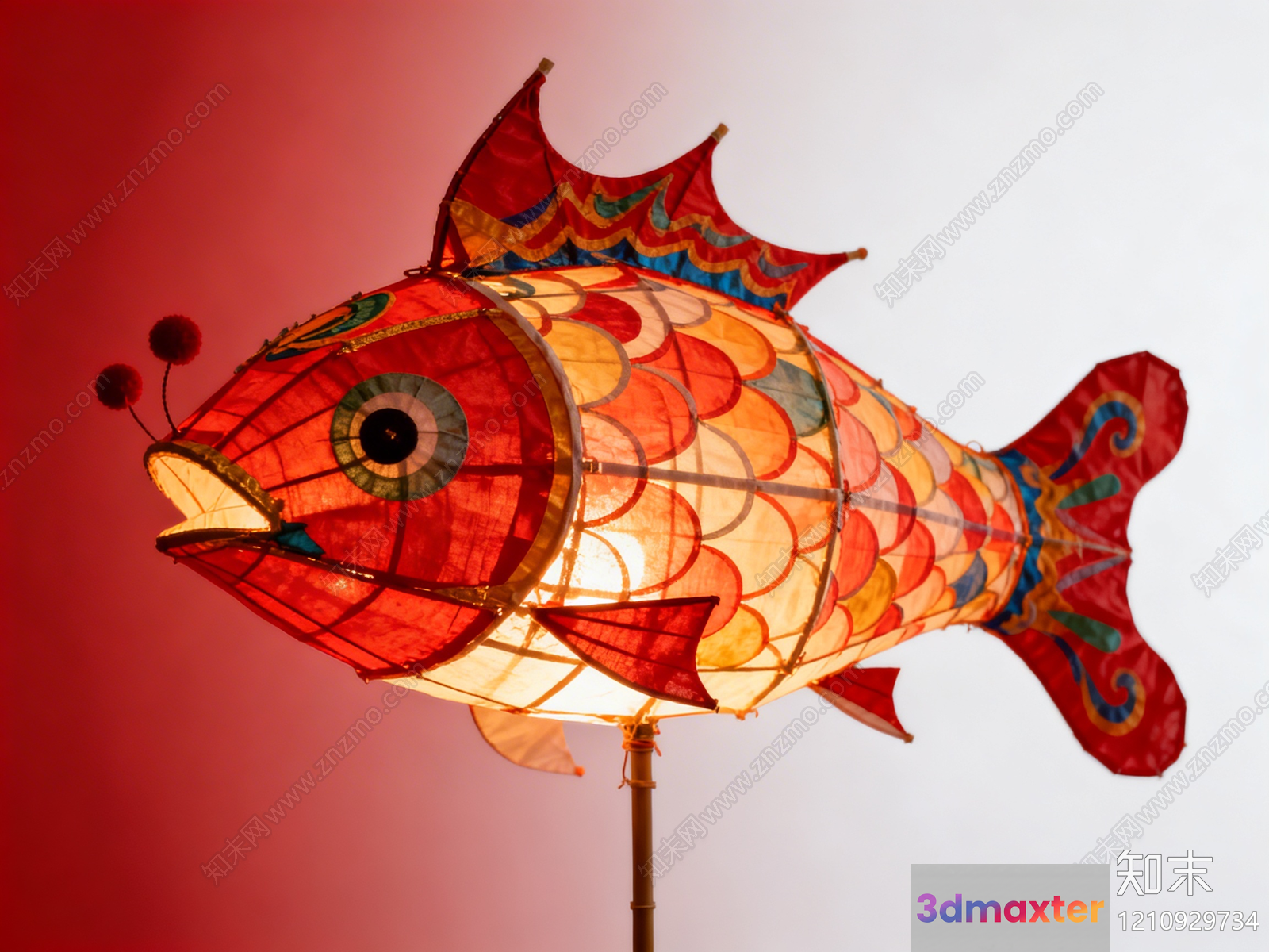 A Fish-Shaped Lantern 3D Model - 7574 - VRAY Render