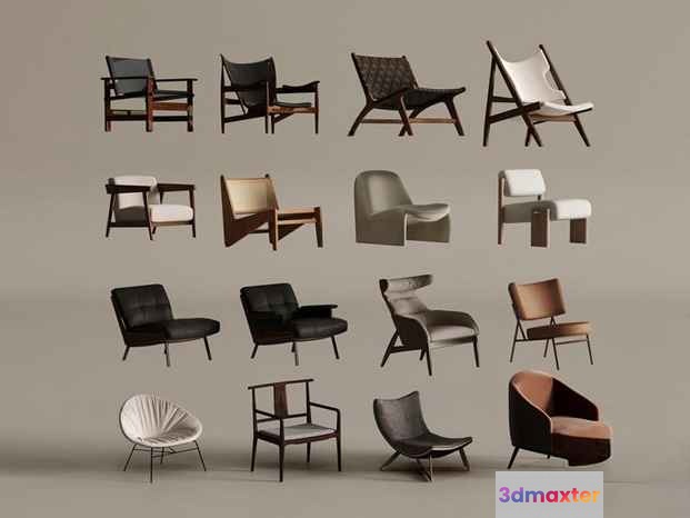 Modern Chair Collection 3D Model - 7432 - VRAY Render