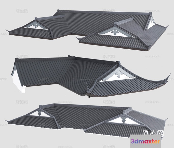 Traditional Japanese Roofing 3D Model - 21431 - VRAY Render