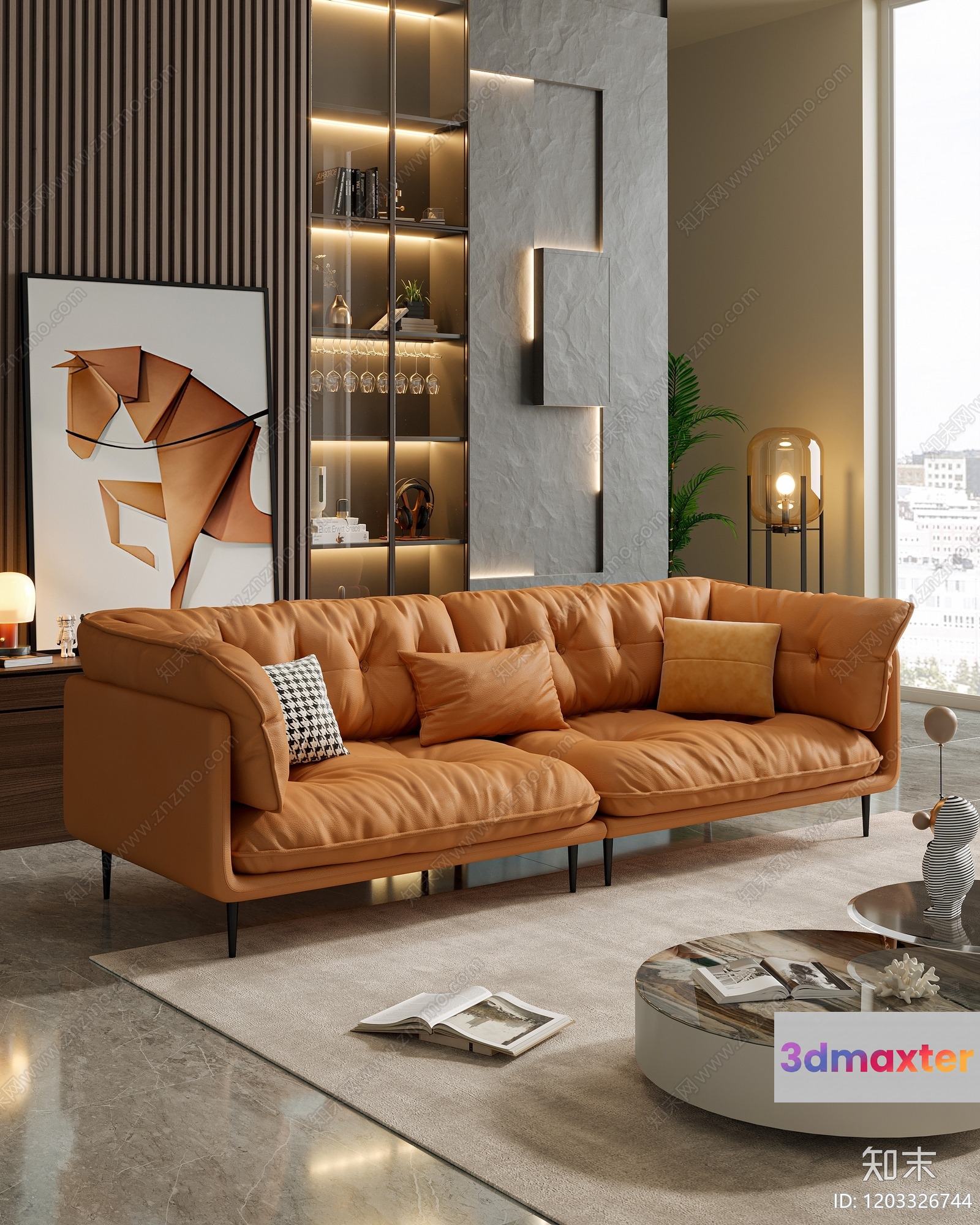 Modern Living Room 3D Model - 7871 - VRAY Render