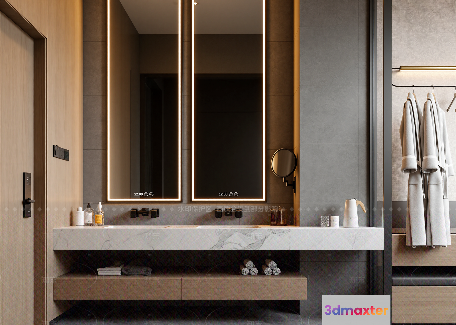 Modern Bathroom Vanity 3D Model - 22195 - VRAY Render