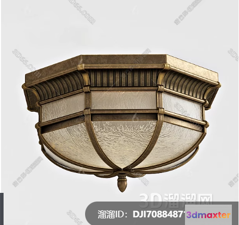 Gold Light Fixture 3D Model - 10232 - VRAY Render