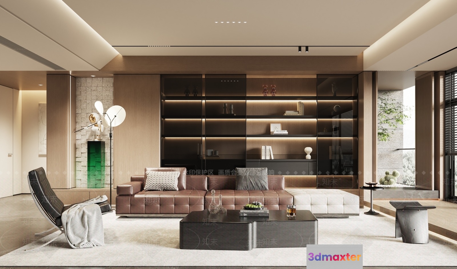 Modern Living Room 3D Model - 17172 - VRAY Render
