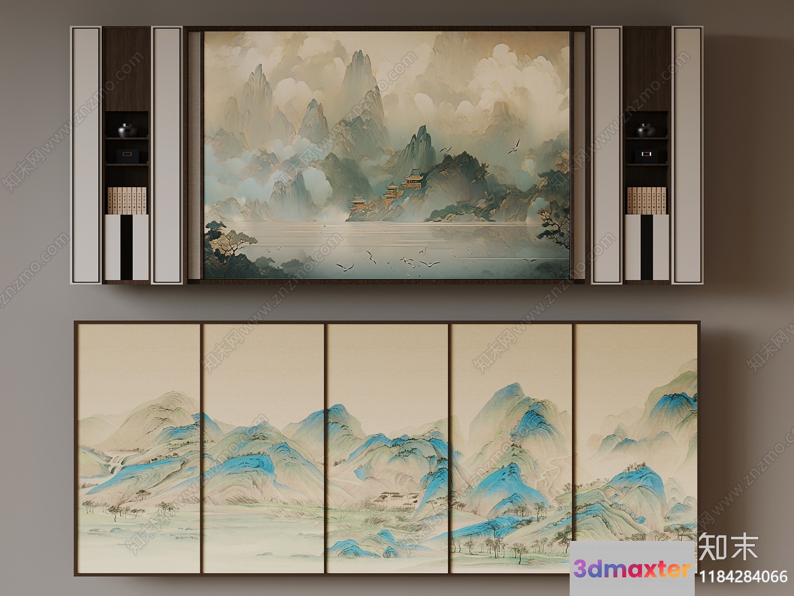 Traditional Asian Artwork 3D Model - 1474 - VRAY Render