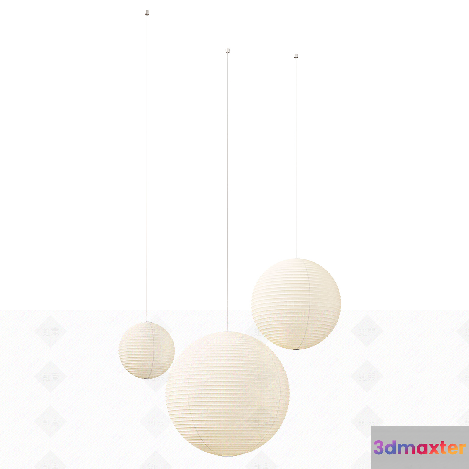White Hanging Light Fixtures 3D Model - 17173 - VRAY Render