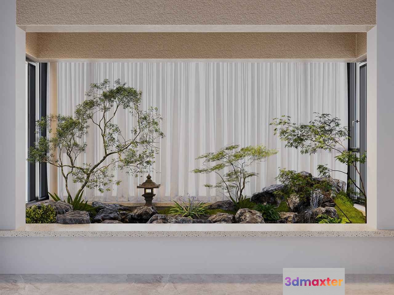 Modern Japanese Garden 3D Model - 1420 - CORONA Render