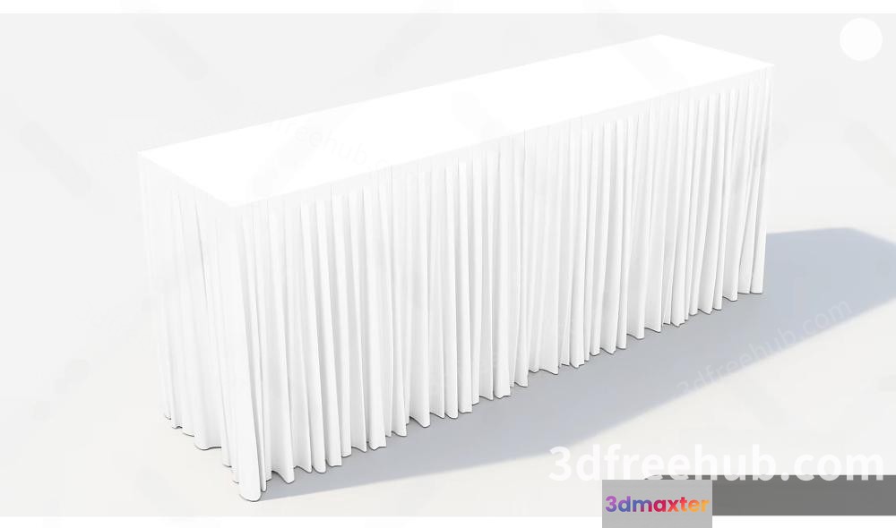 A White Tablecloth On A Table 3D Model - 23273 - VRAY Render