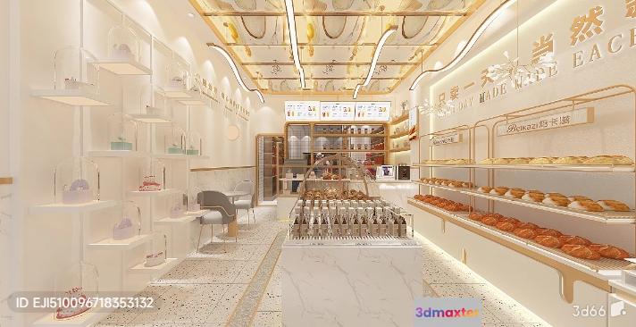 A Modern Bakery Or Cafe 3D Model - 3356 - VRAY Render
