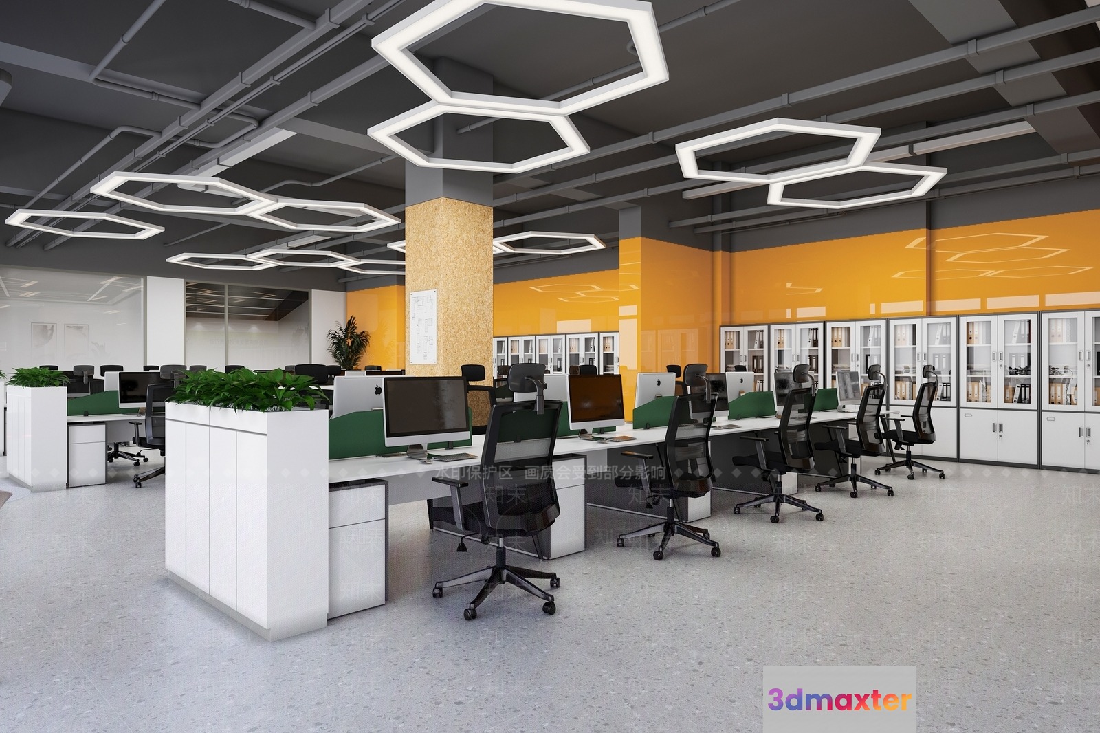Modern Office Space 3D Model - 15750 - VRAY Render
