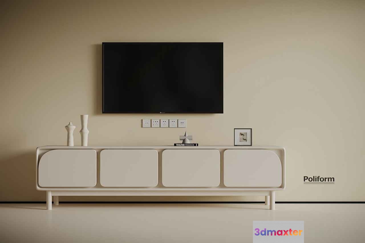 Modern Tv Stand 3D Model - 2350 - VRAY Render