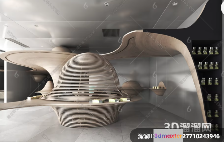 Modern Futuristic Living Room 3D Model - 17927 - VRAY Render
