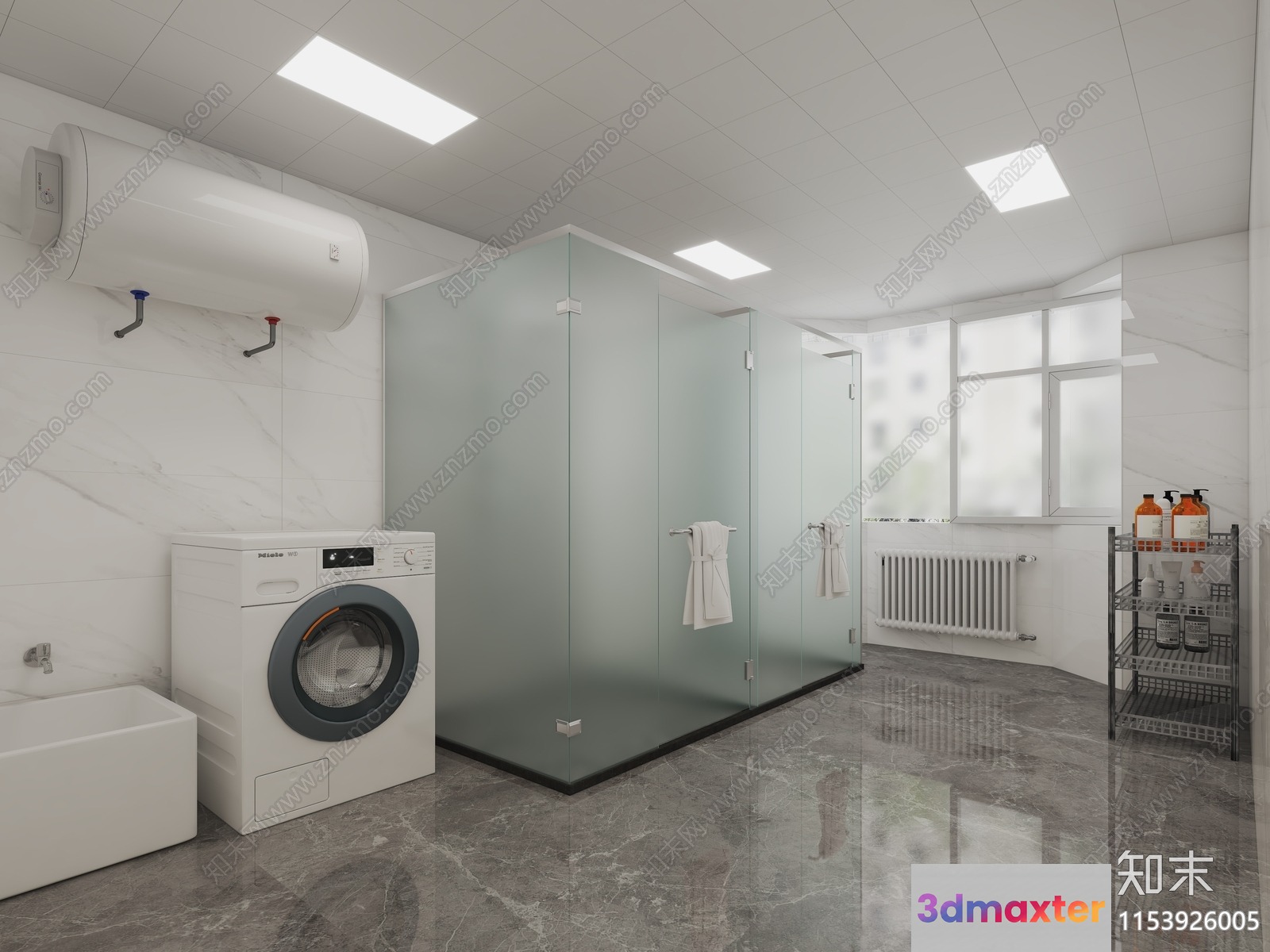 Modern Bathroom 3D Model - 13669 - VRAY Render