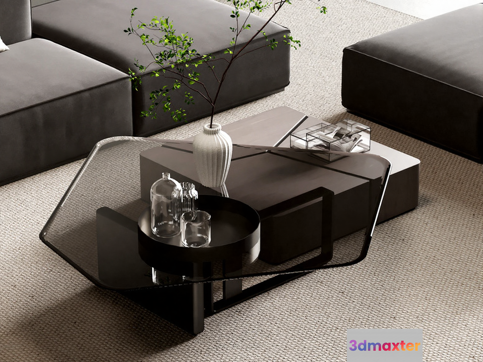 Modern Living Room 3D Model - 15692 - VRAY Render