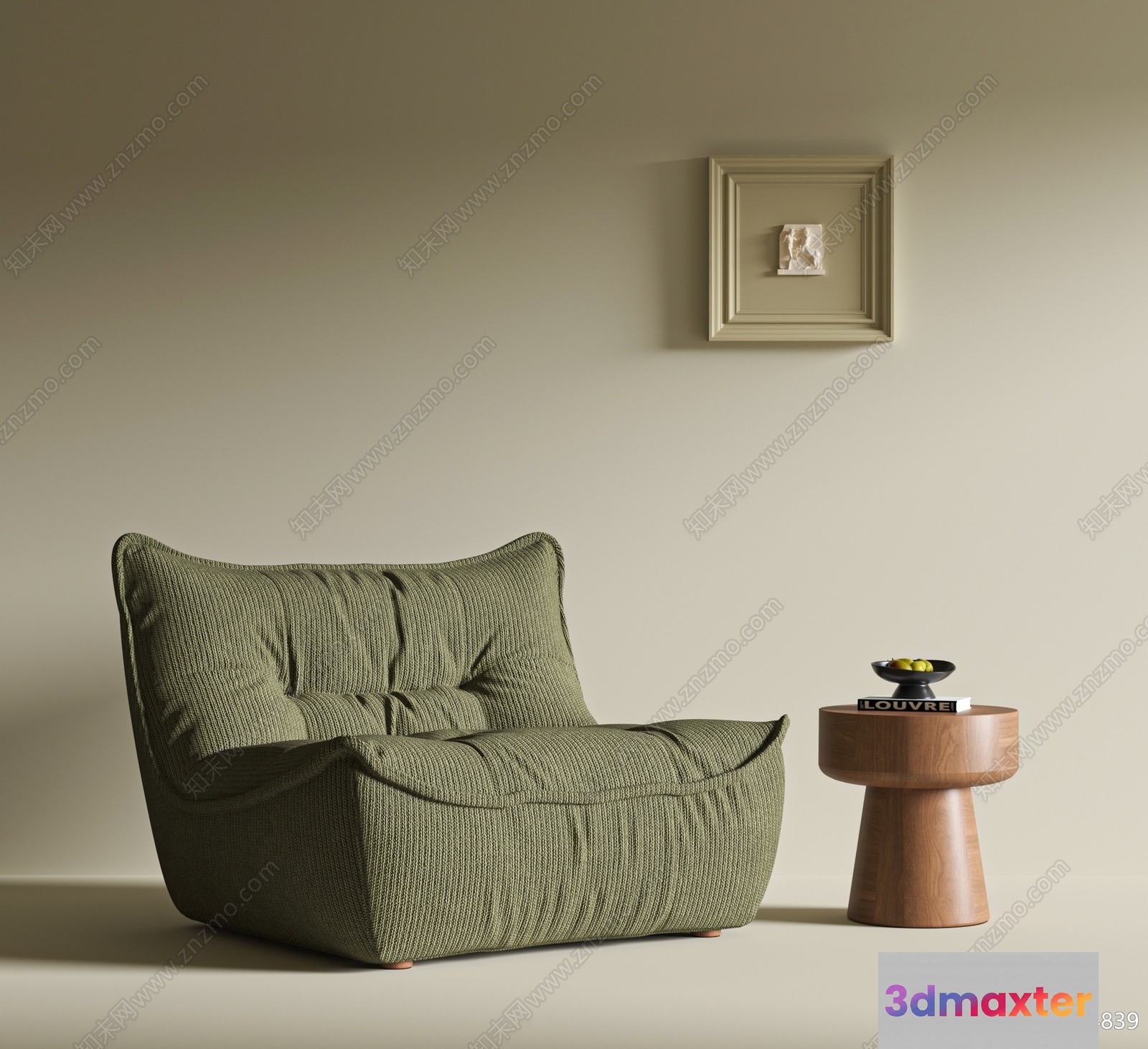 Wooden Side Table 3D Model - 13889 - VRAY Render