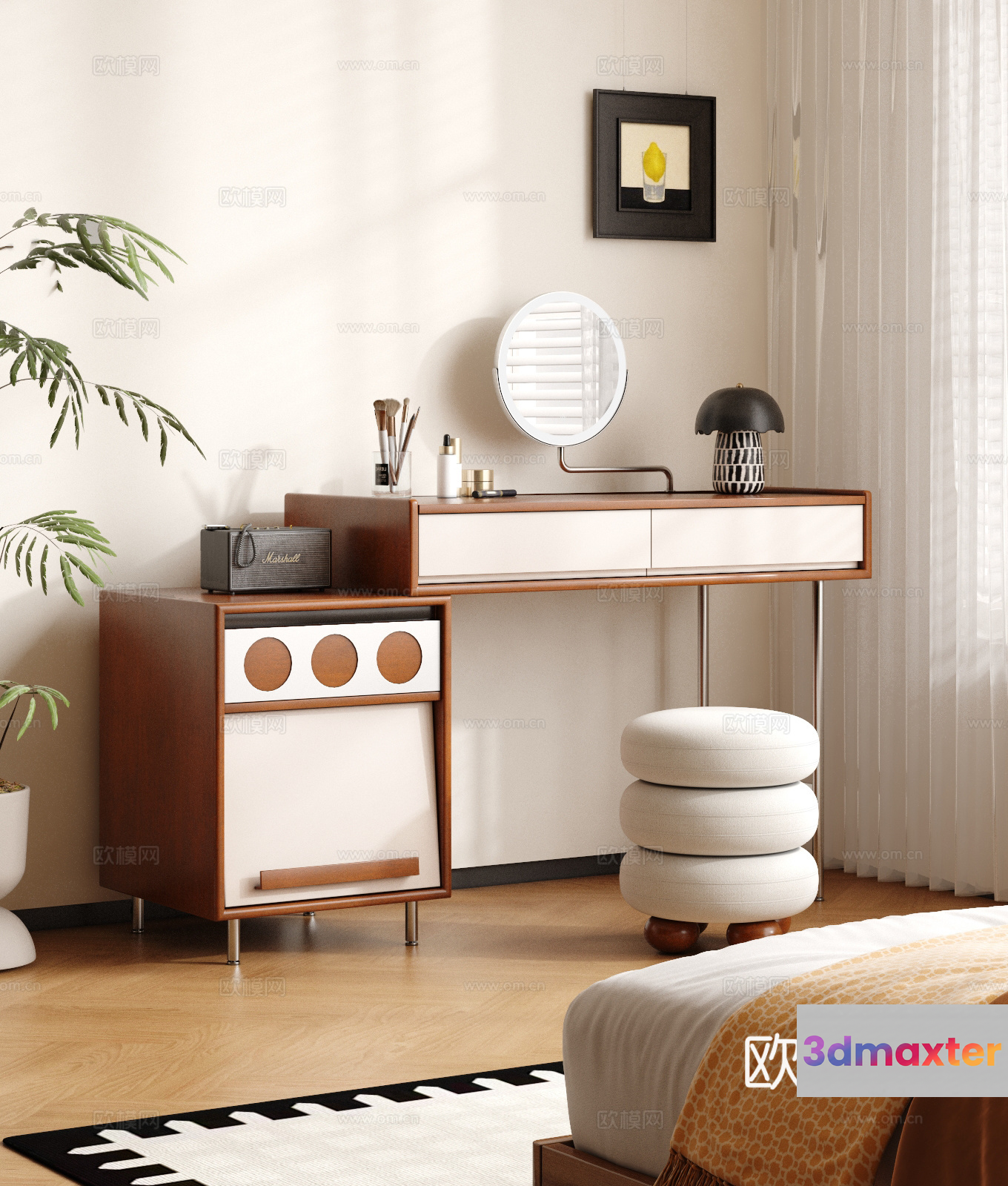 Modern Bedroom Furniture 3D Model - 9763 - VRAY Render