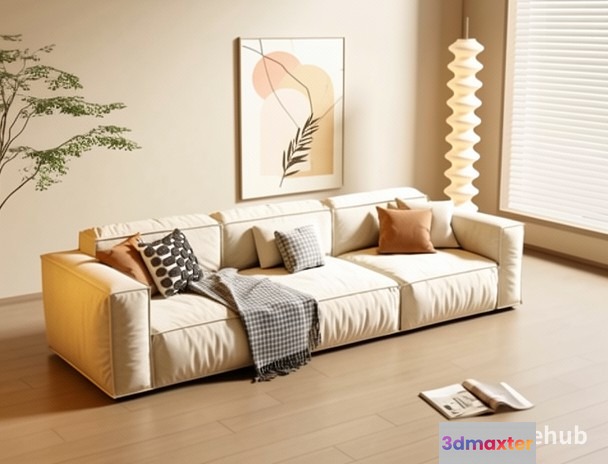 Modern Living Room 3D Model - 21465 - VRAY Render