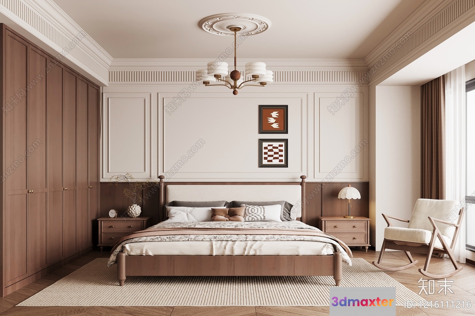 Cozy Bedroom 3D Model - 12590 - VRAY Render
