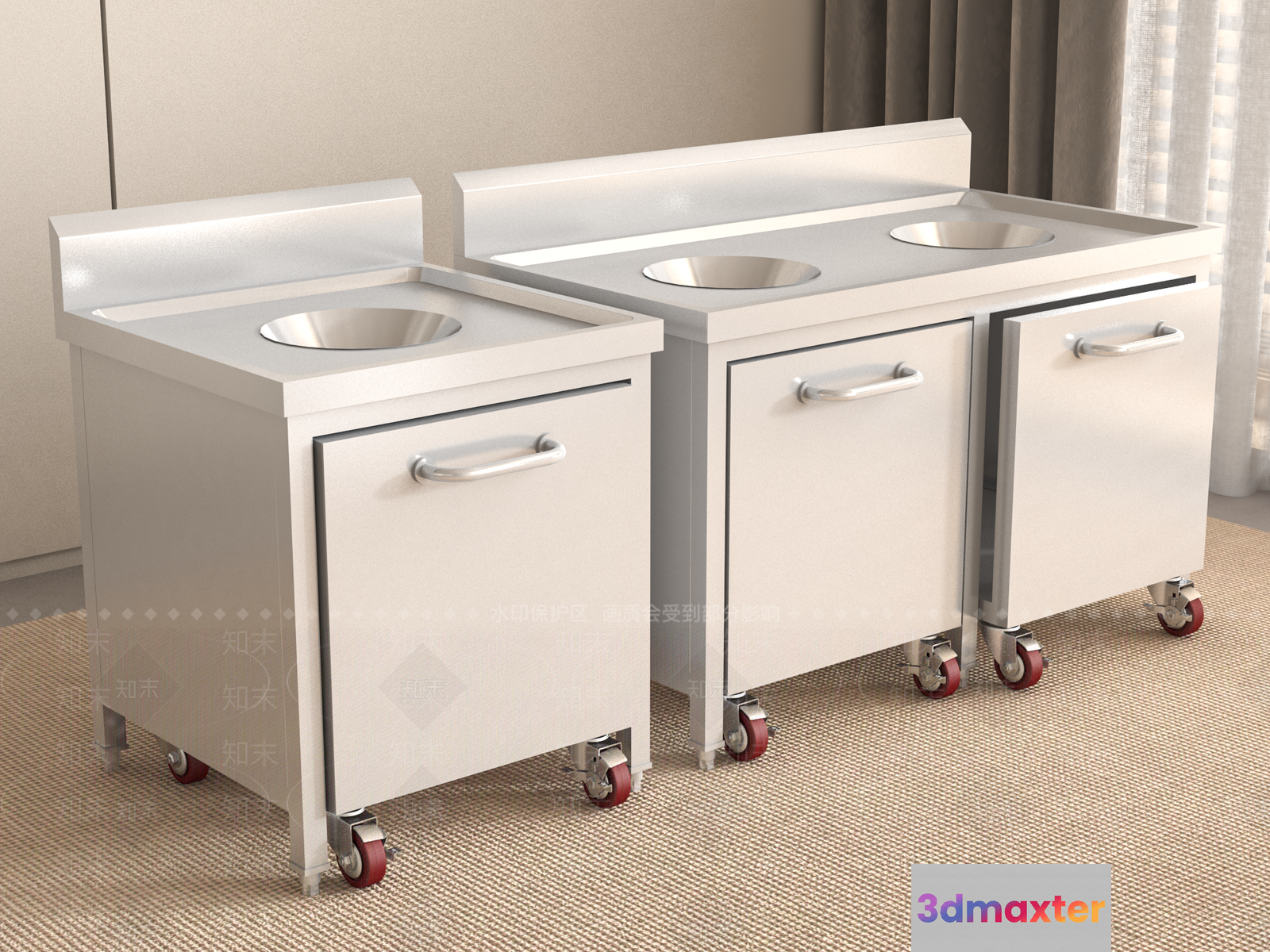 Modern Metal Cabinets 3D Model - 19812 - VRAY Render