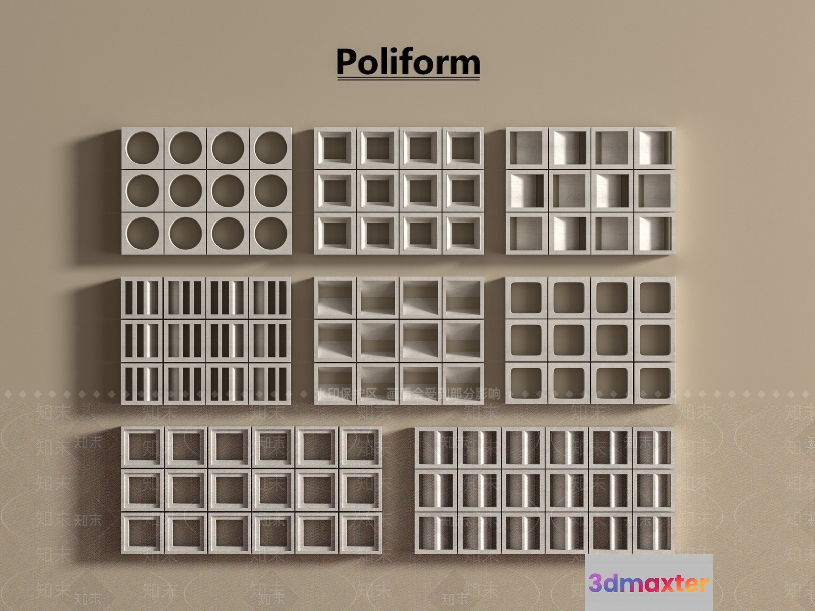 Poliform Shelving Units 3D Model - 4010 - VRAY Render