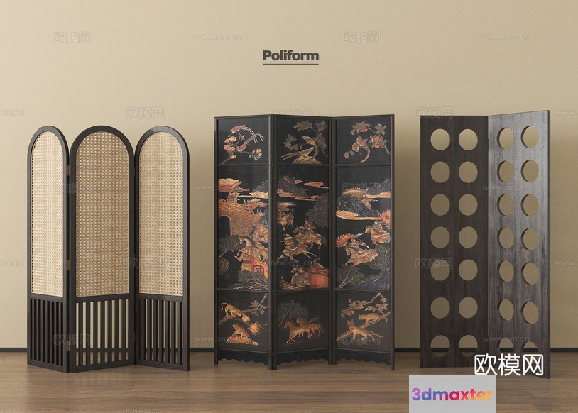Wooden Room Divider 3D Model - 18228 - VRAY Render