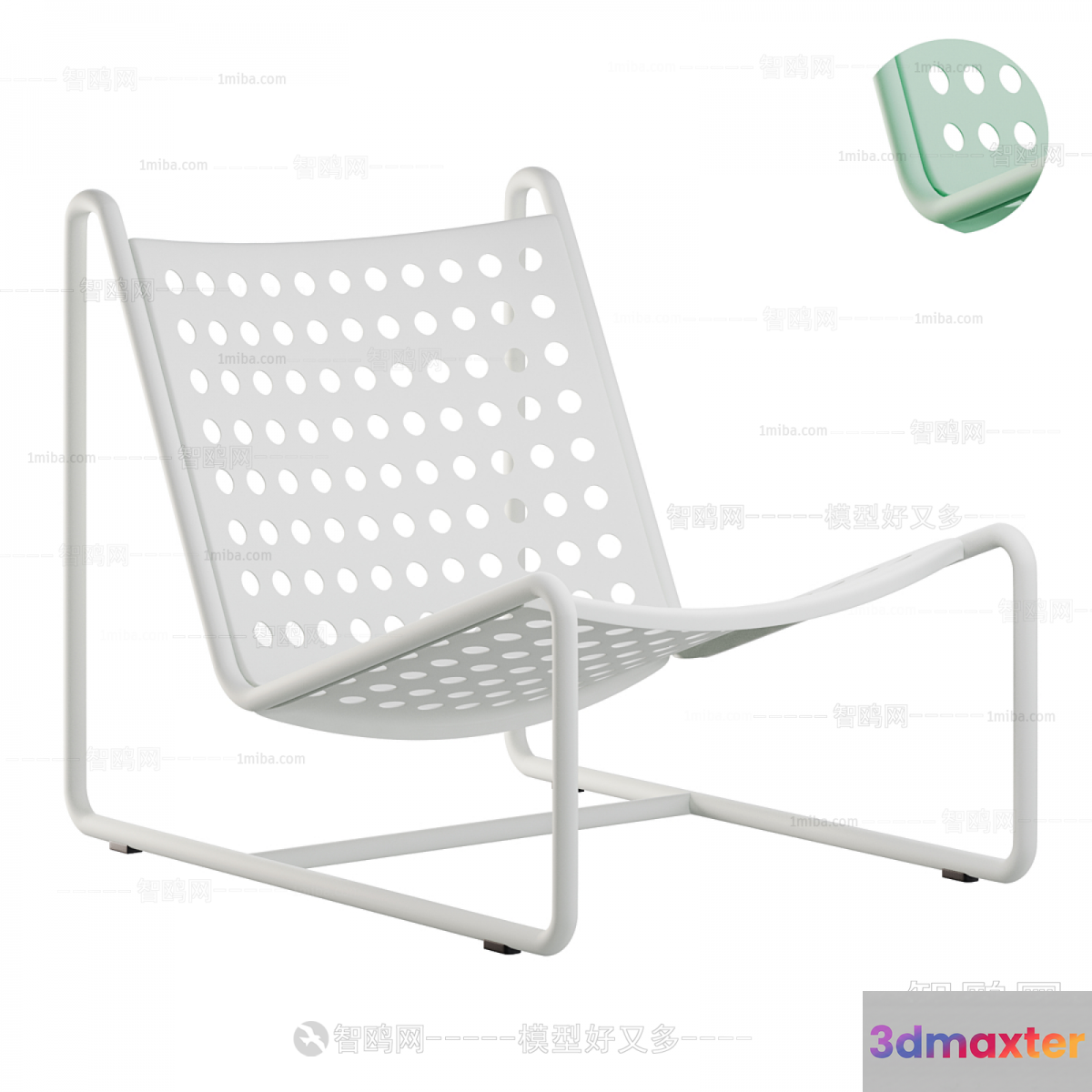 White Metal Chair 3D Model - 17439 - VRAY Render