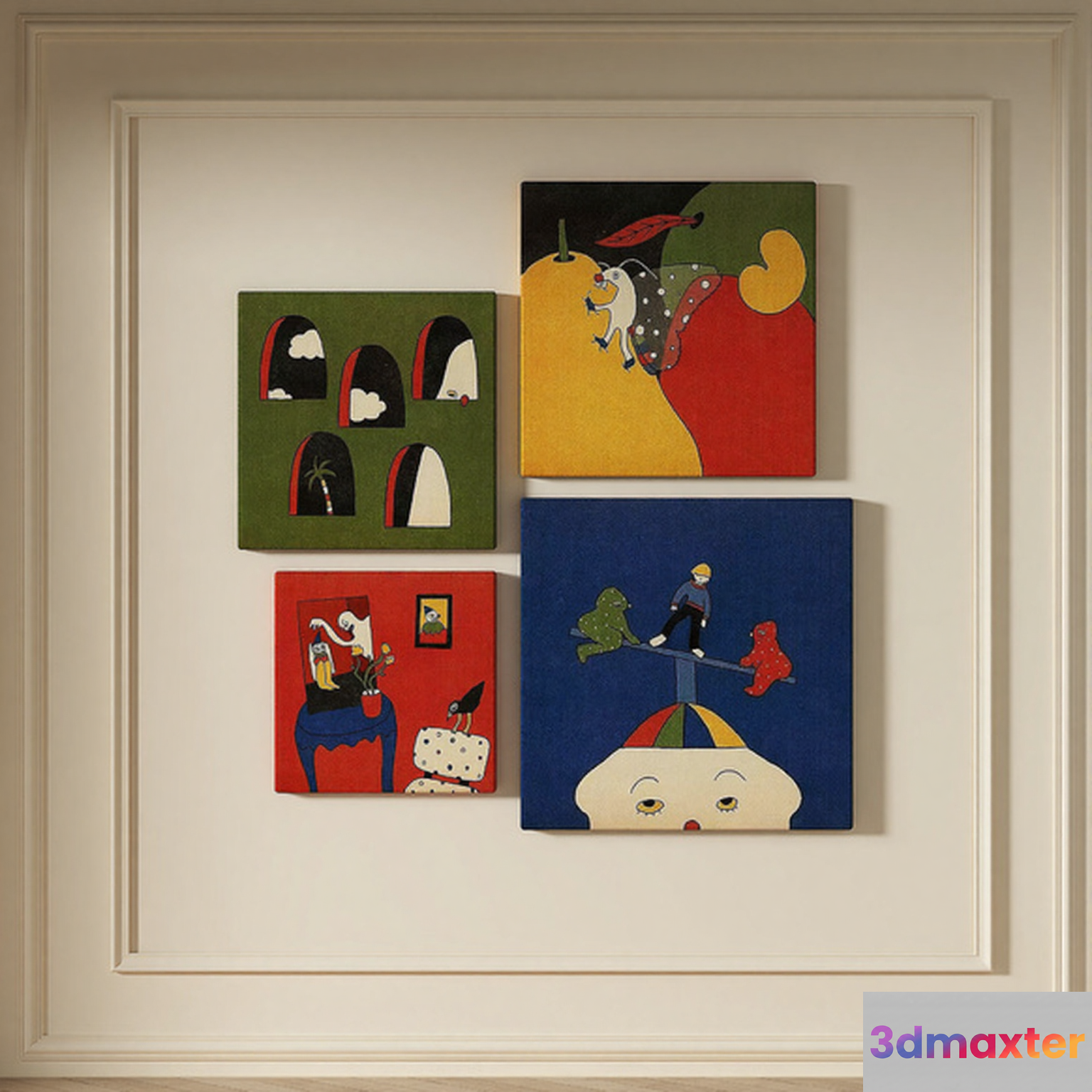 Artwork On Wall 3D Model - 3858 - VRAY Render