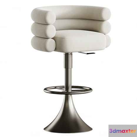 Modern White Bar Stool 3D Model - 9301 - CORONA Render