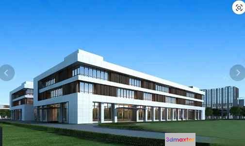 Modern White Building 3D Model - 3030 - VRAY Render