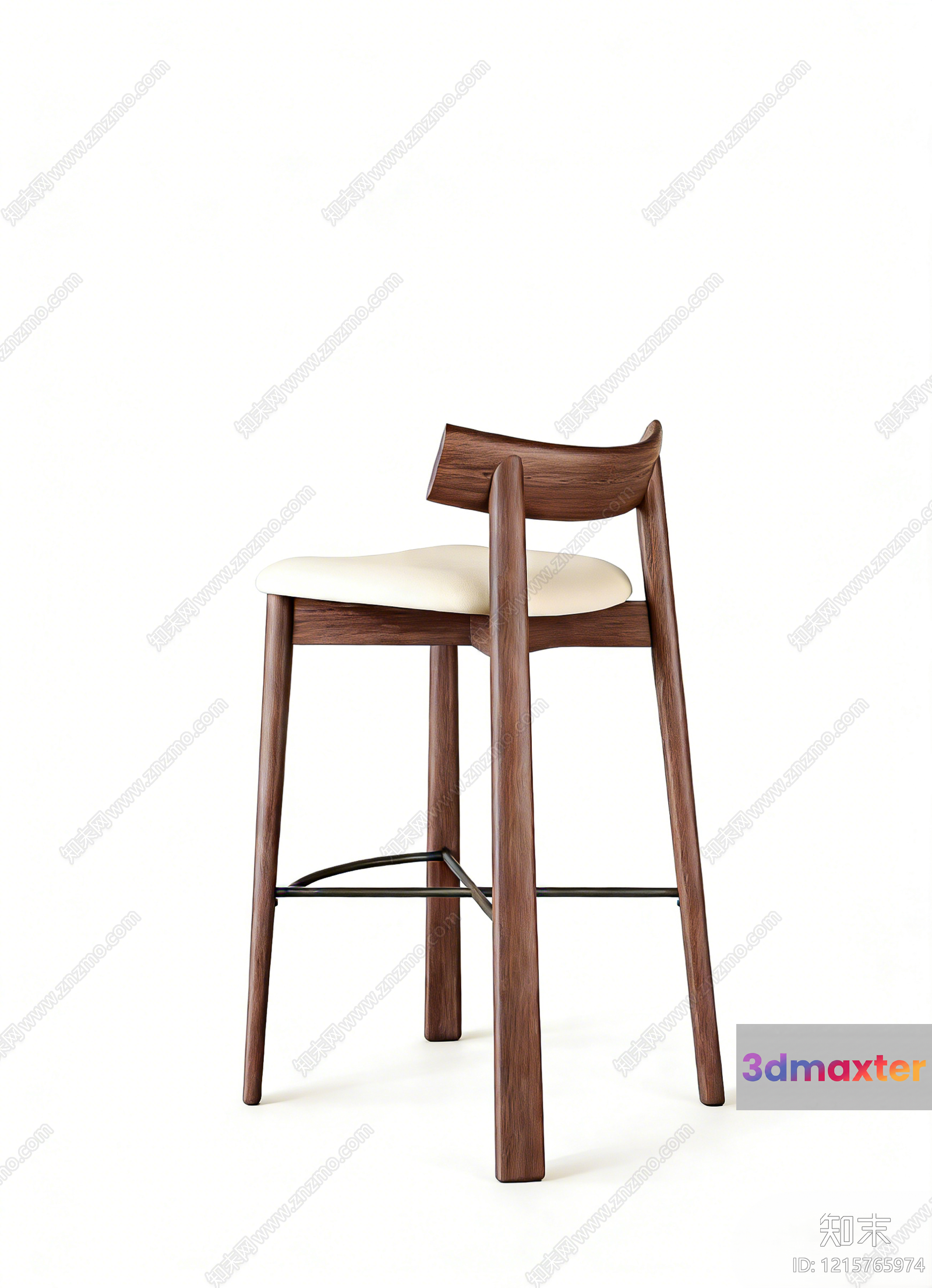 Wooden Bar Stool 3D Model - 13900 - VRAY Render