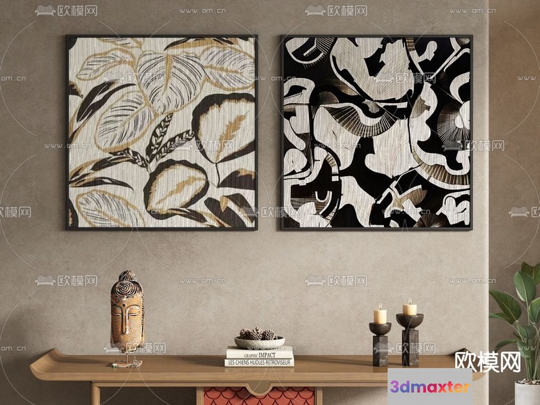 Modern Art Display 3D Model - 17910 - VRAY Render