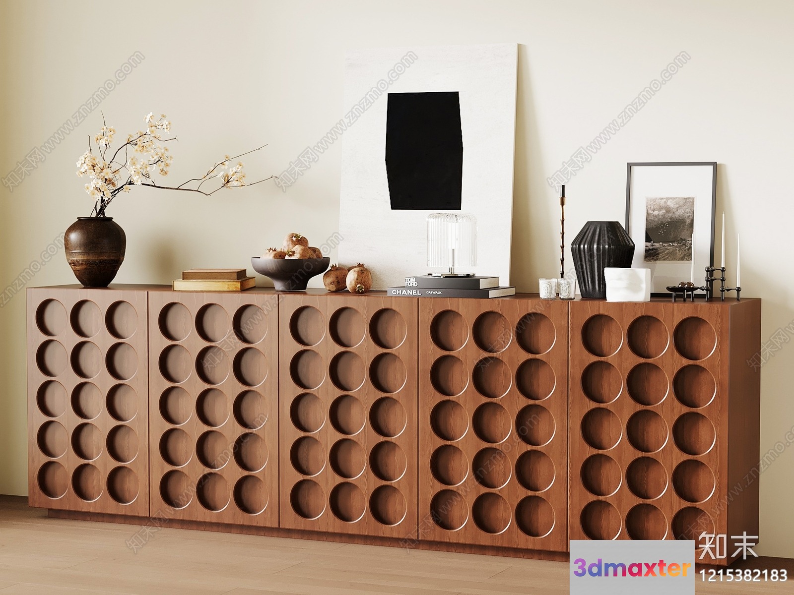 Mid-Century Modern Sideboard 3D Model - 17477 - VRAY Render