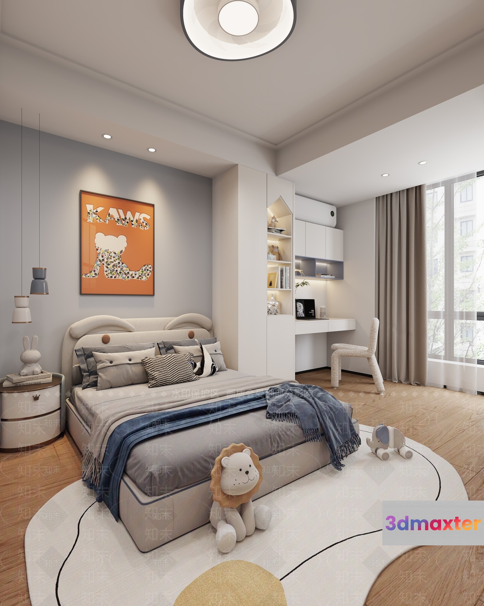 Modern Kids Bedroom 3D Model - 1654 - VRAY Render
