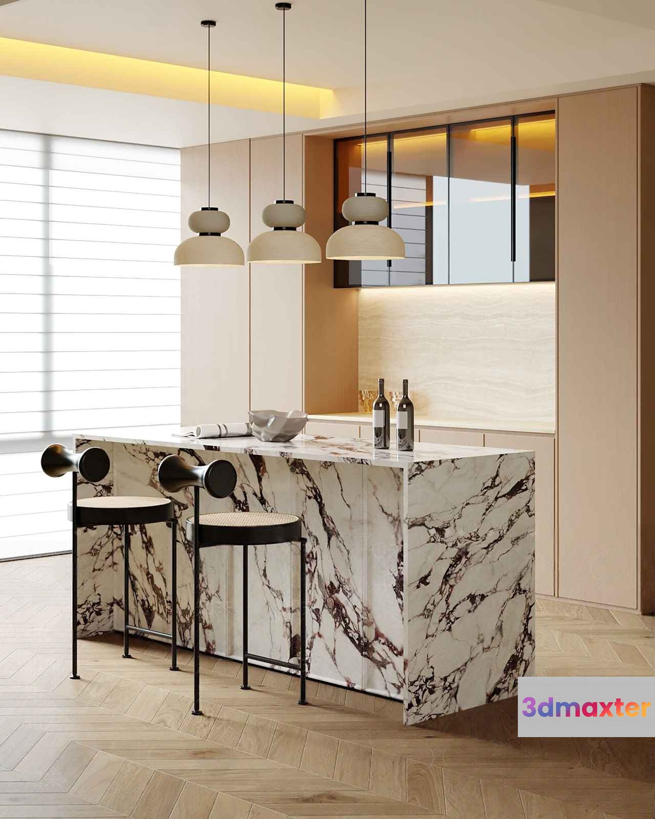 Modern Kitchen Island 3D Model - 11336 - CORONA Render