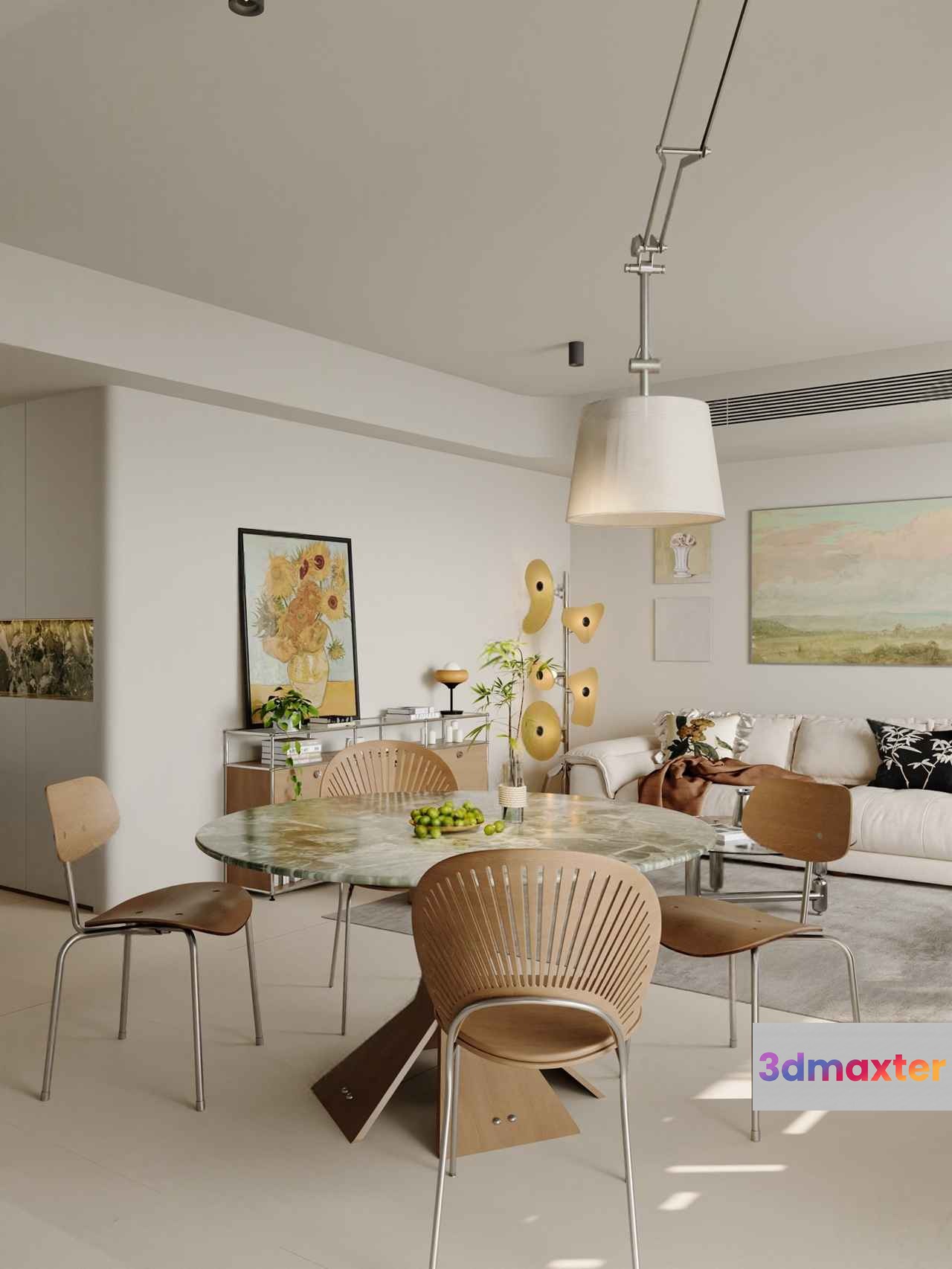 Modern Dining Room 3D Model - 21783 - VRAY Render