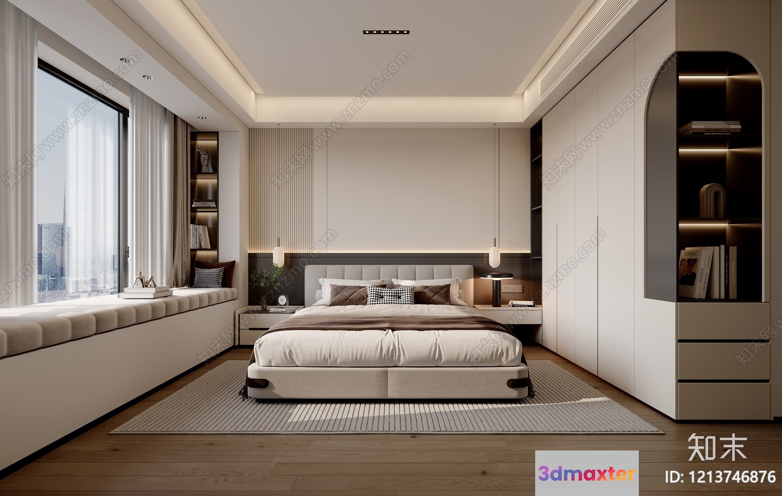Modern Bedroom 3D Model - 7911 - VRAY Render