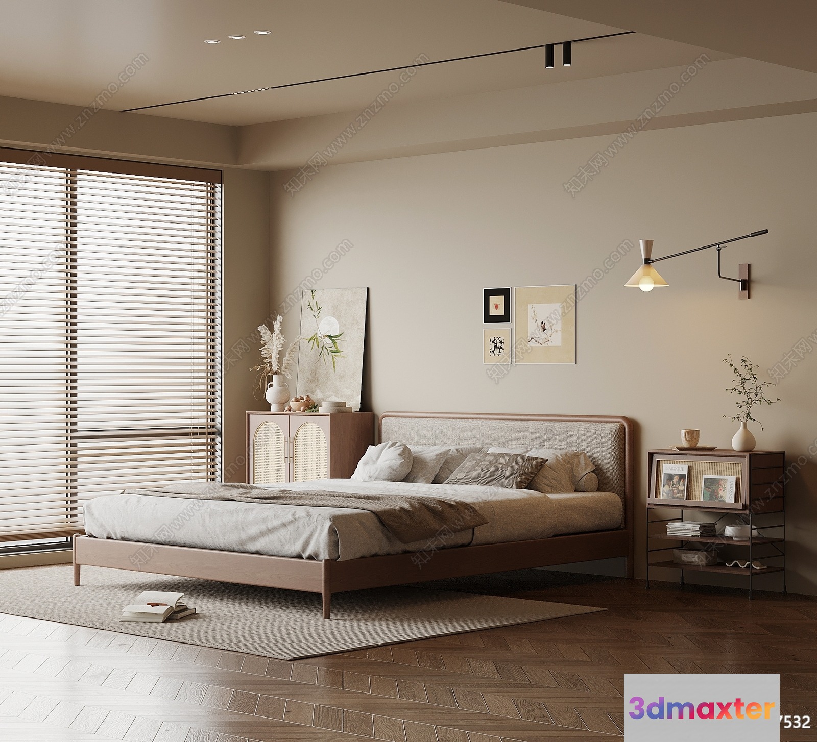 Cozy Modern Bedroom 3D Model - 15337 - VRAY Render