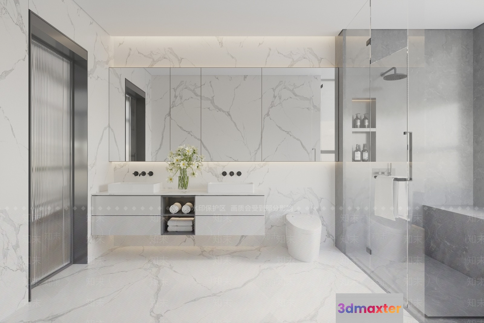 Modern Bathroom 3D Model - 13464 - CORONA Render
