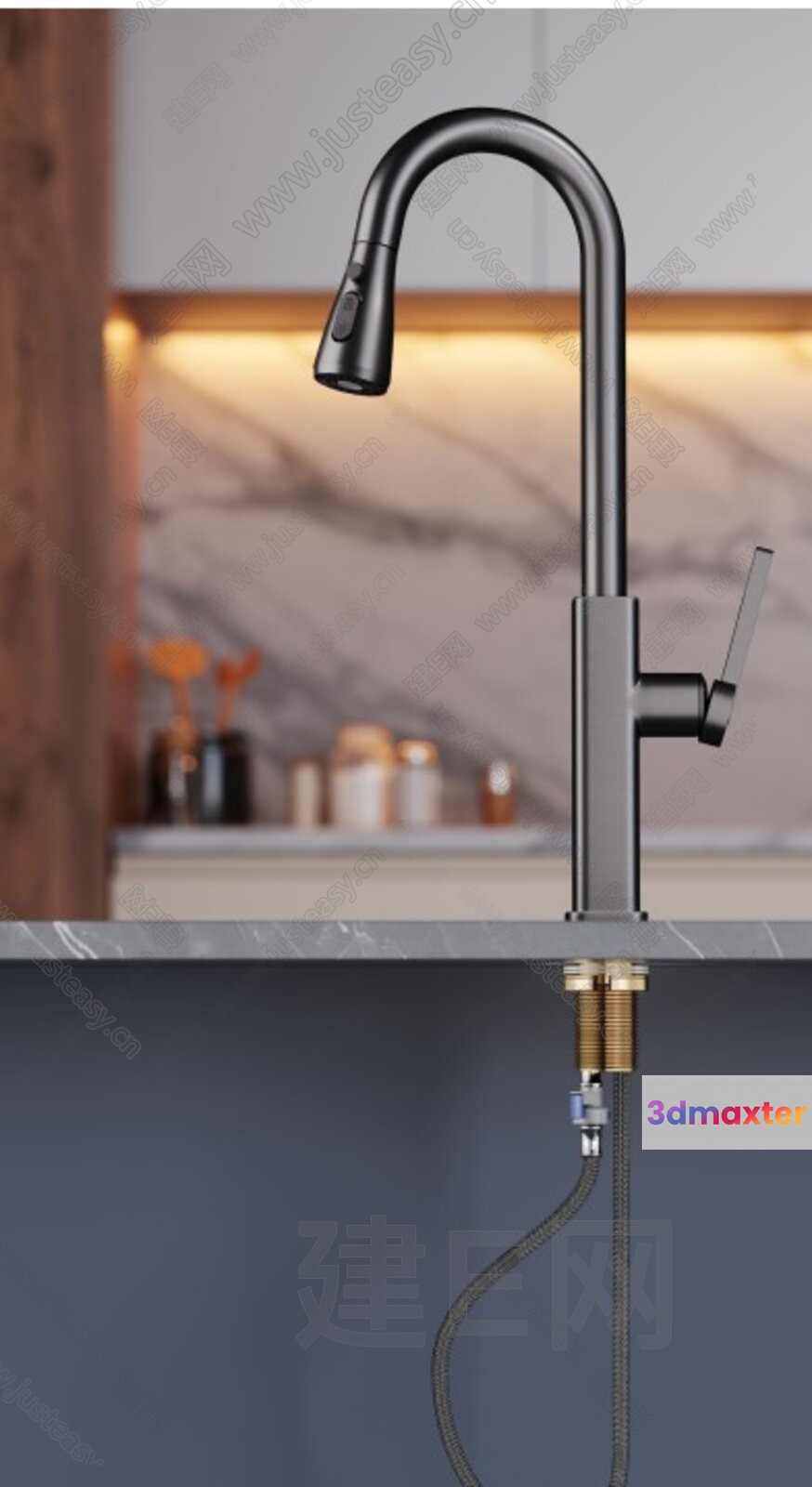A Black Faucet 3D Model - 3747 - VRAY Render