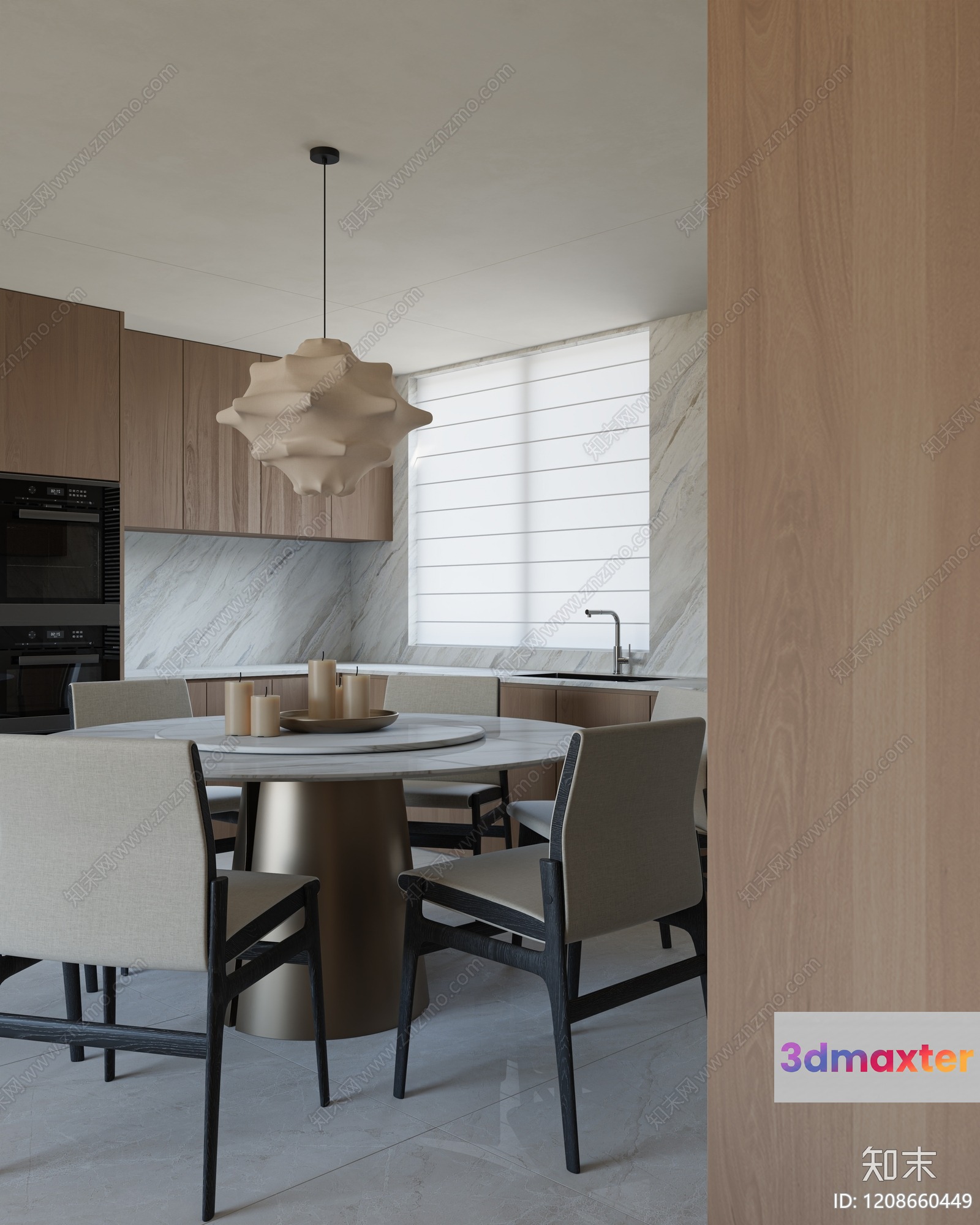 Modern Kitchen Area 3D Model - 19465 - VRAY Render