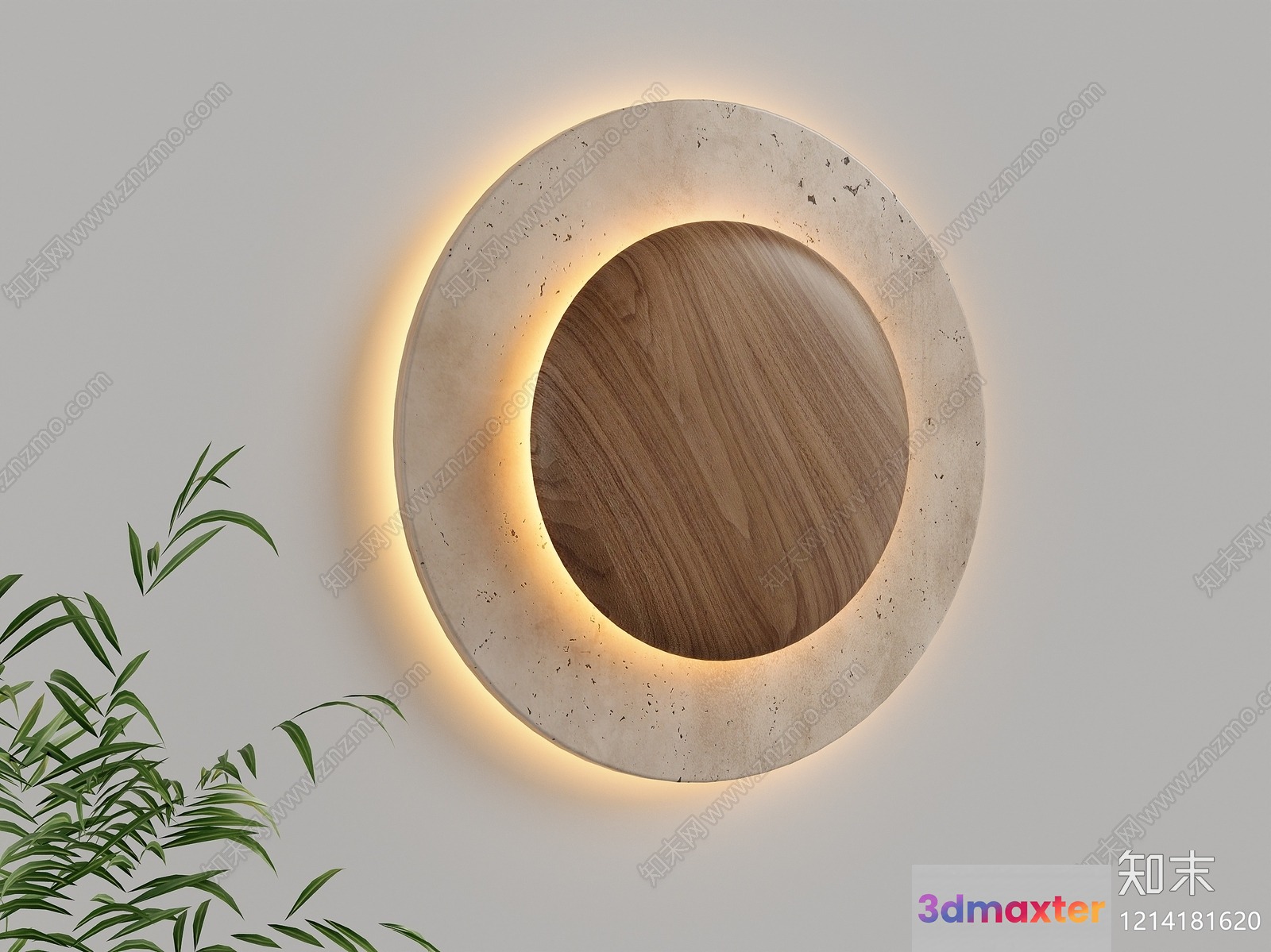 A Circular Wall Light Fixture 3D Model - 10256 - VRAY Render