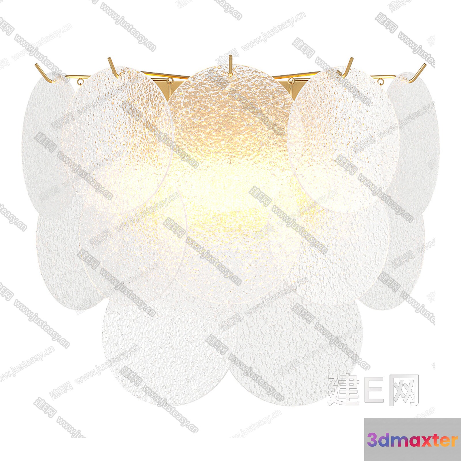 Gold Light Fixture 3D Model - 8590 - VRAY Render