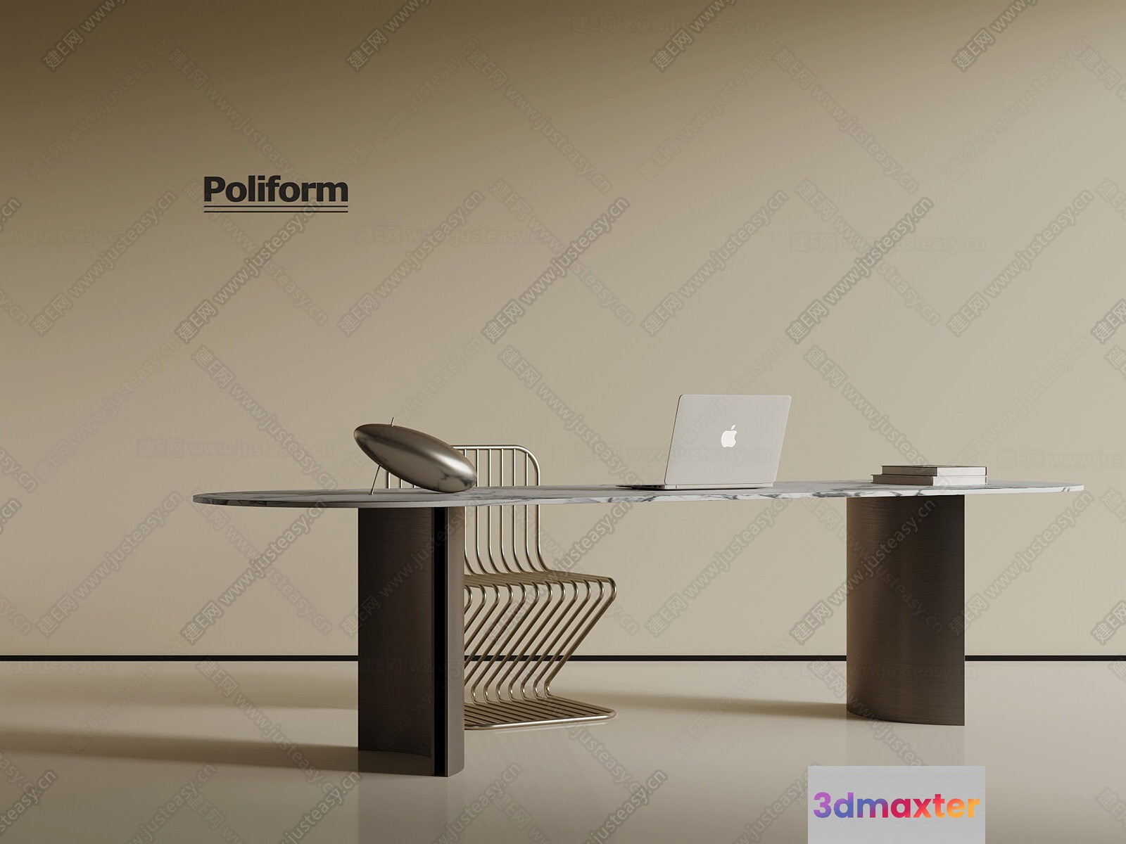 A Modern Office Desk 3D Model - 17380 - VRAY Render