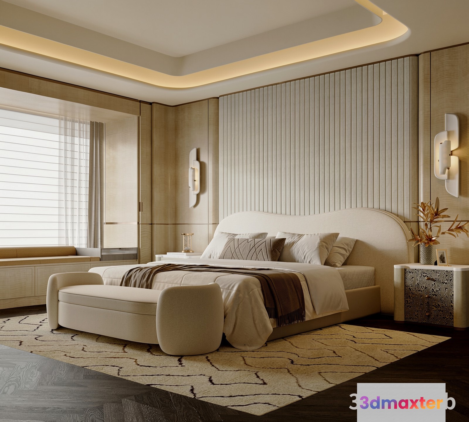 Cozy Bedroom 3D Model - 22470 - VRAY Render