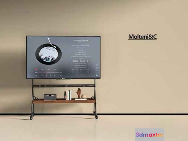 A Tv Stand With A Tv On It 3D Model - 5401 - VRAY Render