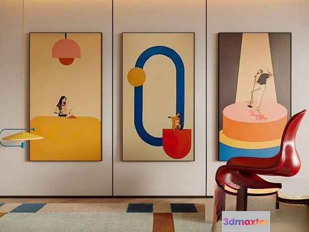 Modern Art Gallery 3D Model - 20620 - CORONA Render