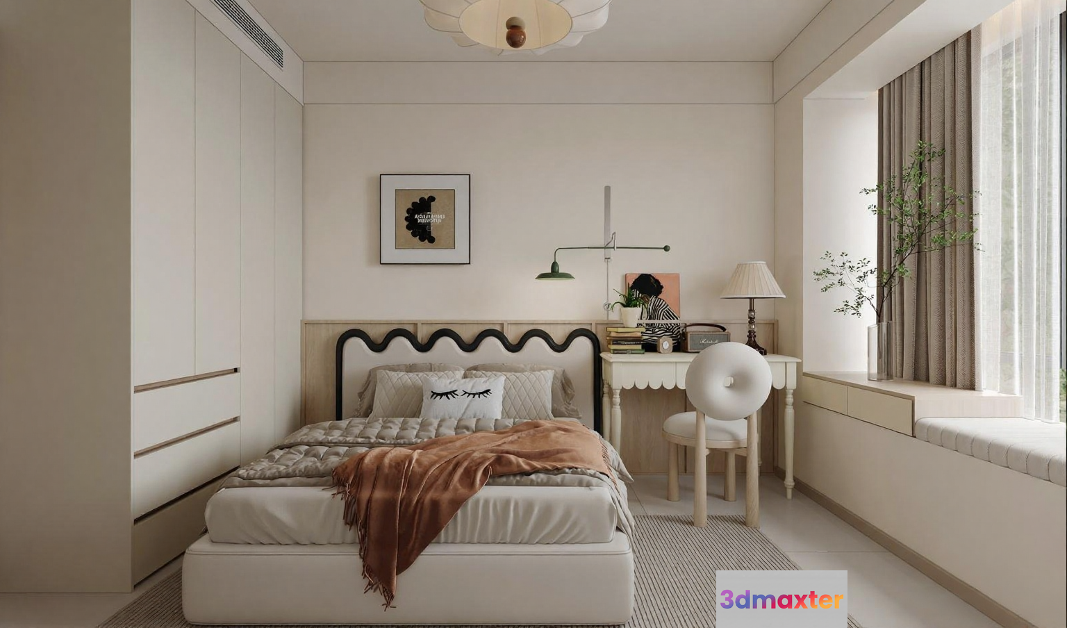 Cozy Bedroom 3D Model - 4820 - VRAY Render