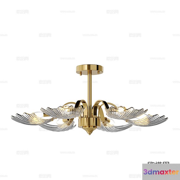 Gold Light Fixture 3D Model - 23041 - CORONA Render