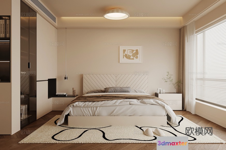 Cozy Bedroom 3D Model - 14156 - VRAY Render