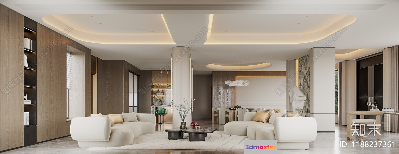 Modern Living Room 3D Model - 13824 - CORONA Render