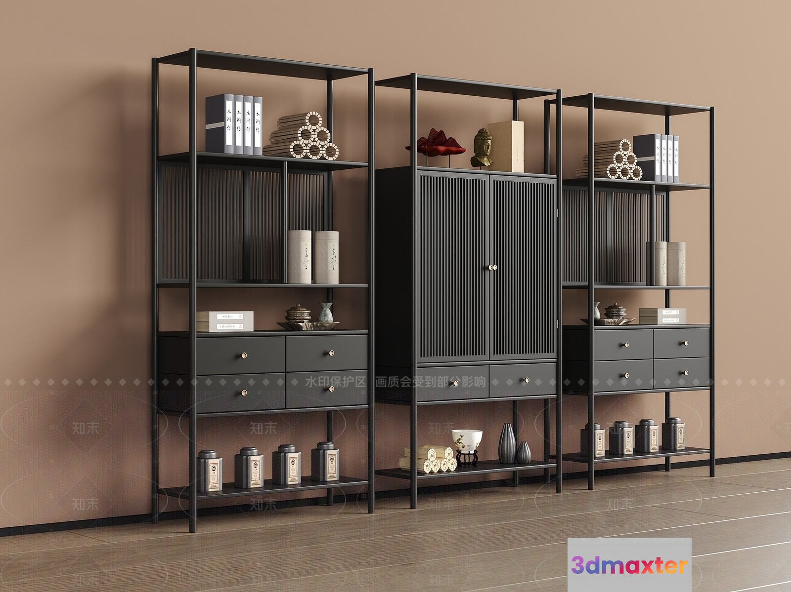 Modern Shelving Unit 3D Model - 19728 - CORONA Render